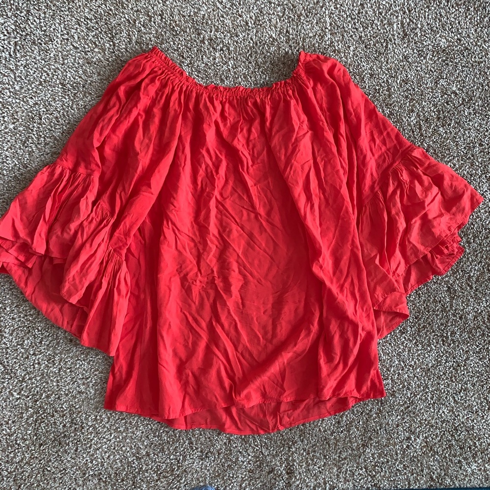 Red-Orange Flowy Dress